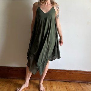 Tommy Bahama Green Asymmetric Flowy Tent Dress